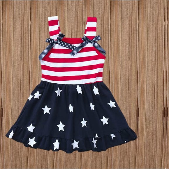 Independence Day Girl Outfit Clothes Dress 4th of July stars america patriotic - Picture 2 of 7